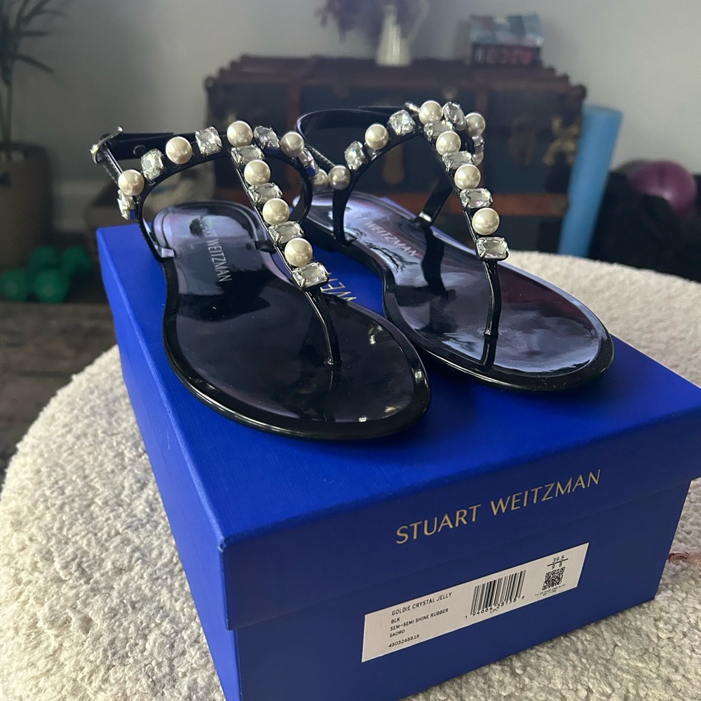 Stuart Weitzman Goldie Crystal Jelly sandals